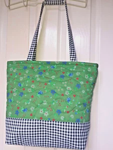 Quilted colorful women's bag medium size shoulder bag, tote bag, beach bag - Picture 1 of 10