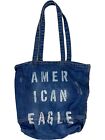 American Eagle AE denim tote bag jean 15x17 distressed