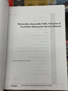 Triumph Service Manual For 07 Bonneville, Bonneville T100, Thruxton, Scrambler - Bild 1 von 3