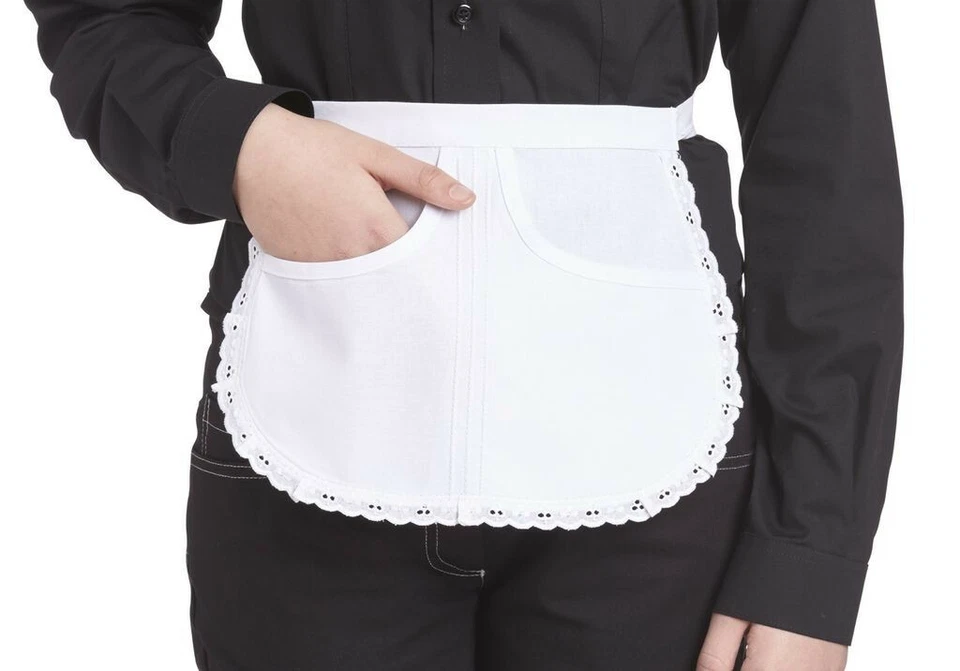 LEIBER Damen Servierschürze weiss Vorbinder Schürze Kellnerschürze Workwear