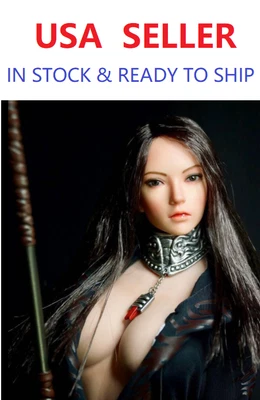 Cabeza de pelo largo NEGRO SUPERDUCK SDH002B 1/6 hembra esculpida para PHICEN CUERPO PÁLIDO Foto 1 de 4