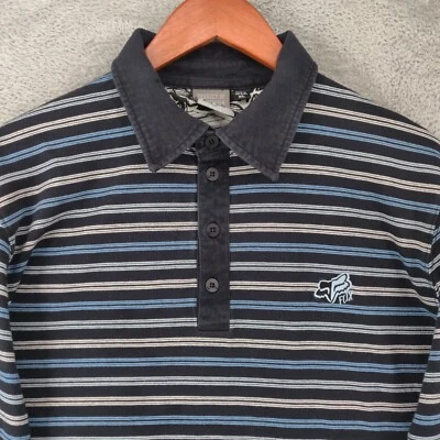 Fox Racing Polo Shirt Adult Mens XL Striped Long Sleeve Rugby Casual Outdoor - Image 1 of 4