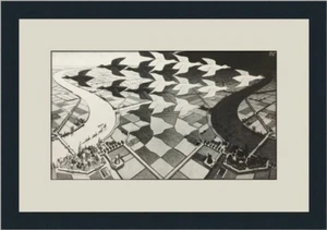 M.C. Escher Day and Night Custom Framed Print - Picture 1 of 2