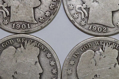 1901-P/2 -1902-O/1-1902-P Barber 90% Silver Half Dollar (NUM8089) - Image 1 of 4