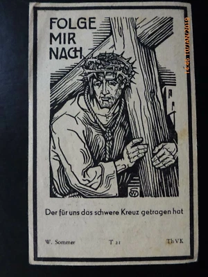 K 7) Totenzettel Entwurf W. Sommer, Ella KNOCHE, geb. Fölling, Lingen / Berlin - Bild 1 von 2