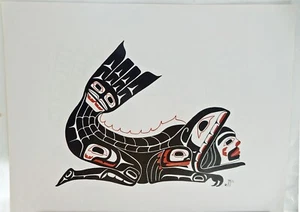 Killer Whale L3-L Pacific Northwest Art Original 23x17 Serigraph By Mili Seattle - Picture 1 of 1