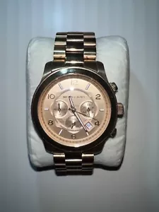 MICHAEL KORS Oversized Runway Beige Gold-Tone Men's Watch - Picture 1 of 8