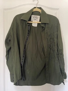 do denim dark green button up shirt for men- size L - Picture 1 of 3