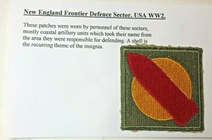 US Army New England Frontier Defence Sector Cloth Badge Patch - Picture 1 of 3