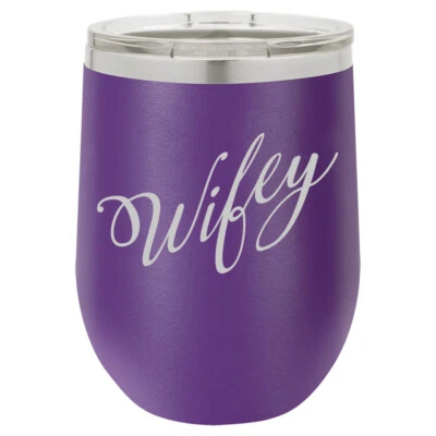 Vaso de vino sin tallo taza de viaje de café vaso esposa esposa Foto 1 de 4