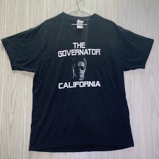 Vintage The Governator California Arnold Schwarzenegger Large Black T-Shirt