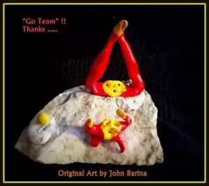 🙂 🙂 Escultura ORIGINAL "¡Ve Team!" del artista John Barina, ¡único! 🙂 🙂 🙂 - Imagen 1 de 1