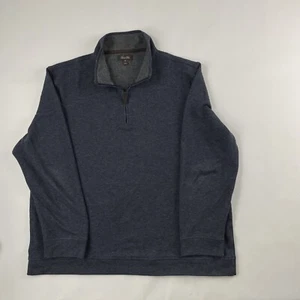 Tasso Elba Men's Quarter 1/4 Zip Cotton Sweater Blue Patterned Size XXL, XXLARGE - Picture 1 of 6