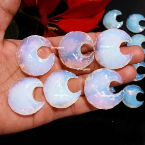 Cristal Opalite Luna Vidrio Metafísico Joyería Piedras Preciosas Luna Colgante para Mujer - Imagen 1 de 10