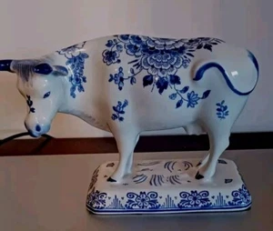 Vtg DELFT Cow Bull Figurine ROYAL FACTORY Holland # 1071 Mint Condition MWT - Picture 1 of 17