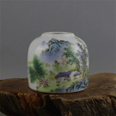 3,5-дюймовый китайский фарфор Jingdezhen Famille роза пейзаж карта горшки - Изображение 1 из 4