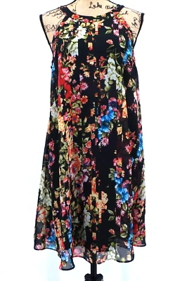 Vestido Betsey Johnson Mujer 10 Floral Chifón Halter Forrado Cremallera Plisado Elegante Foto 1 de 4