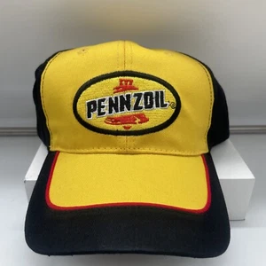 Pennzoil Black And Yelllow Baseball Cap Hat Adjustable Strap- Free Shipping - Picture 1 of 5