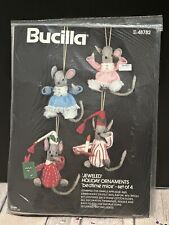 Vintage Bucilla Jeweled Holiday Ornaments Bed Time Mice Kit 48782 New