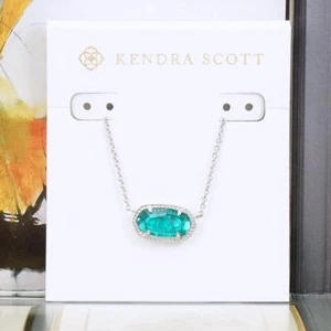 NWT Kendra Scott Elisa London Blue Short Necklace Silver Tone December - Picture 1 of 8
