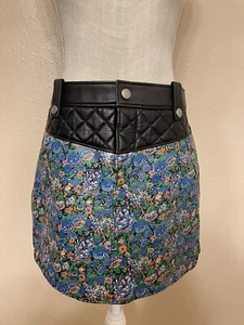 NEW! Coach 1941 Floral Curved Hem Leather Skirt Women’s Size 6 (86648) - Picture 1 of 13