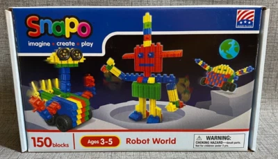 HTF Snapo Robot World Set Toys Imagine Create Play Made USA New Sealed Bag - Image 1 of 4