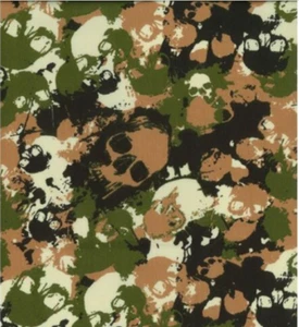 Novedad de tela de popelín de algodón calavera camuflado rosa y hubble medio metro de grasa cuartos de grasa - Imagen 1 de 2