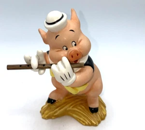 Disney WDCC Three Little Pigs Straw I Toot My Flute. I Don't Give A Hoot - Picture 1 of 5