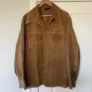 Vintage 70s JC Penney Roughout Suede Snap Western Jacket Size 42 - Picture 1 of 13