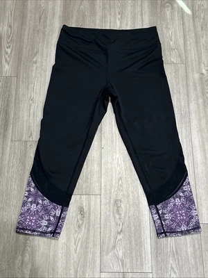 Женские Gaiam йога брюки средний укороченный леггинсы Capri печать прогулки тренажерный зал запустить EUC - Изображение 1 из 4