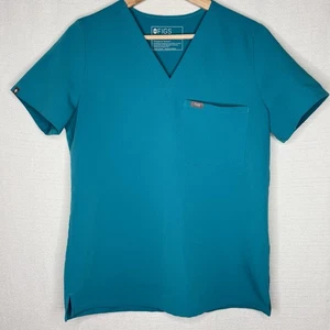 Figs Scrub Top Turquoise Technical Collection Shirt Womens S Short Sleeve - Picture 1 of 9