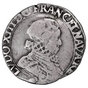 Monnaie France - Louis XIII - Demi Franc tête nue - 1615 S Troyes - Picture 1 of 2