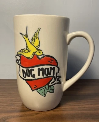 Taza de café grande TAG en relieve DOG MAMÁ amante marinero diseño tatuaje gorrión corazón Foto 1 de 4