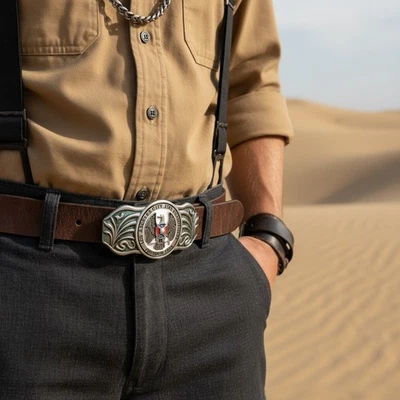 Nuovo Lafd Los Angeles Fuoco Divisione Fondato 1888 Argento Cintura Fibbia Jeans - Immagine 1 di 4