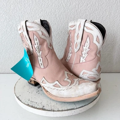 Botas curtas Lane CHASE THE WIND cowboy feminina 8.5 rosa ocidental cowgirl - Imagem 1 de 4
