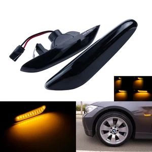 2x Led Seitenblinker Blinker passt für 2003-2010 BMW 5er E60 E61| Smoked Schwarz - Bild 1 von 12