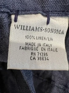 Williams Sonoma Leinen Doppel Hohlsaum Tischläufer Blau 17 x 104" Italien - Bild 1 von 9