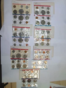 1975,'76.'77,'78,'79,'80 & '81 BU Coin Sets, U.S Mint* Lot of 7 Sets* Envelopes - Picture 1 of 12