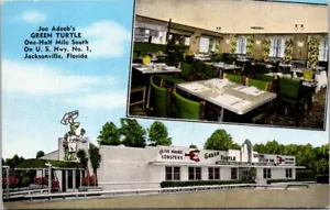 VTG Joe Adeebs Green Turtle Jaksonville Florida FL Postcard - Picture 1 of 2