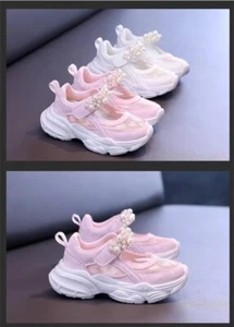 Mädchen Sneaker 2024 Sommer – Mesh, Perlen, einfarbig, atmungsaktiv & süß - Bild 1 von 12