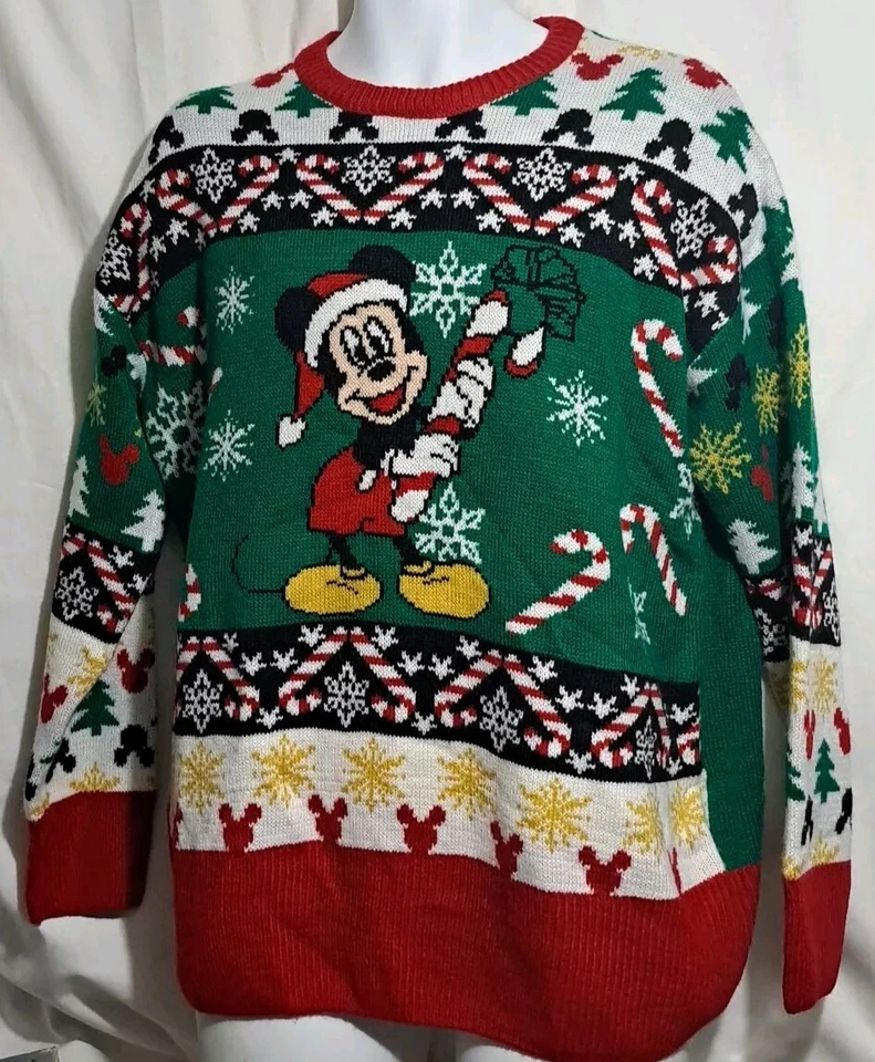 Disney Lefties Mickey Mouse Ugly Christmas Sweater Size Large - Image 1 of 4