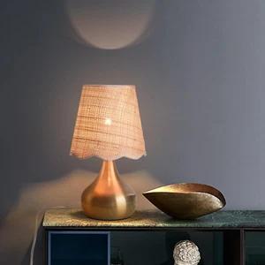Gold Small Bedside Table Lamp for Bedroom, Brass Gold Mini Table Lamps for Night - Picture 1 of 12