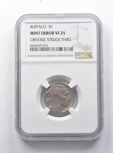 MINT ERROR VF25 Indian Head Buffalo Nickel OBV Struck Thru NGC *7922 - Picture 1 of 3