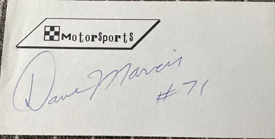 DAVE MARCIS Personally Autographed Signed NASCAR Card RACING FreeShip - Image 1 of 2