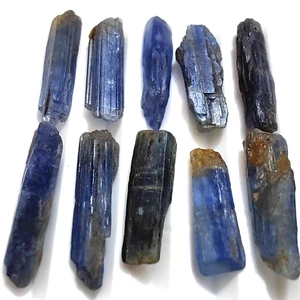 Hermosos fragmentos de cianita azul cruda lote de 10 piezas ásperos 17-23 mm para fabricación de joyas - Imagen 1 de 6