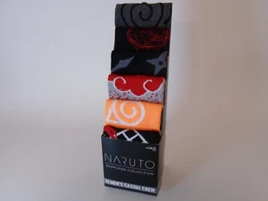 Naruto Shippuden Collection 6 Pair CREW SOCKS Men Size 8-12 Bioworld NEW - Picture 1 of 4