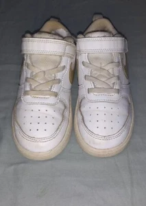 Nike All Day Play Kid's Shoe size 10c pre-owned White Hook and Loop - Picture 1 of 11