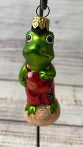 CHRISTOPHER RADKO 1996 Glass Christmas ORNAMENT FROGGY CHILD Frog Gem 3.5” - Picture 1 of 7