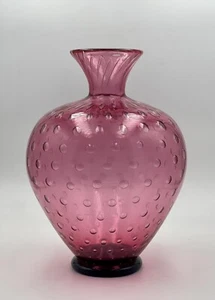 Archimede Seguso Murano Glass Bullicante Vase Signed & Labeled - Picture 1 of 9