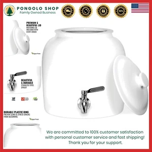 Ceramic Water Dispenser 3.2 Gal Solid White Inox Faucet Lid Office Kitchen - Picture 1 of 7